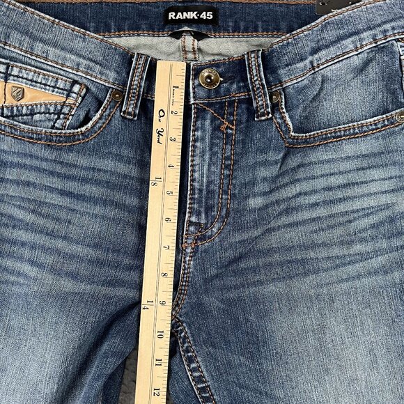 NWT Rank 45 Mens Jeans 31x34 Slim Bootcut Western Medium Wash Mid Rise - Picture 5 of 10